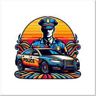 Police car Posters and Art